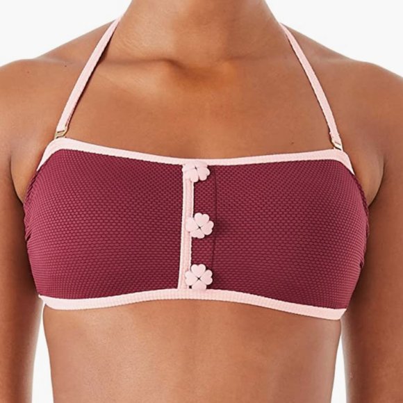 kate spade Other - Kate spade new york contrast bandeau bikini top in deep plum NWT